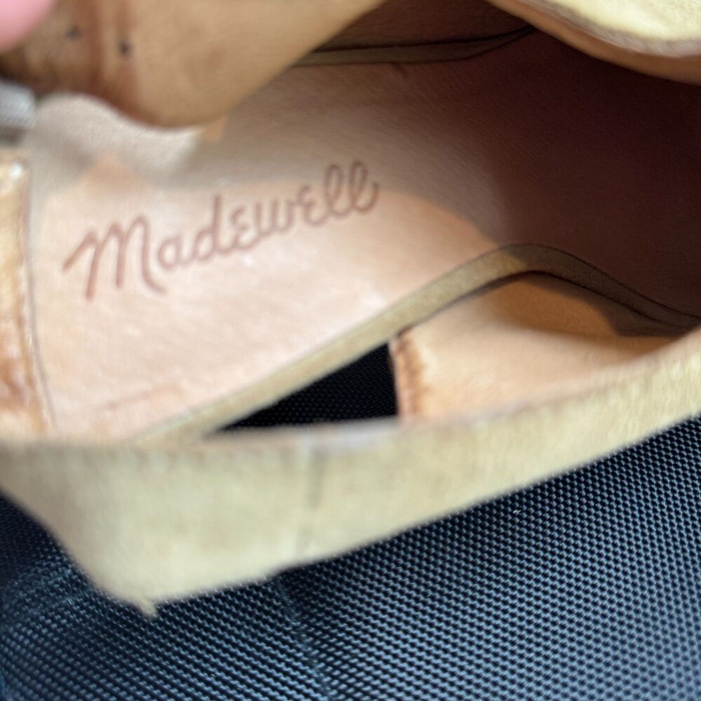 Madewell Cary Tan Suede Slingback Heels Open Toe Block Sandals Size 8 - Picture 6 of 8